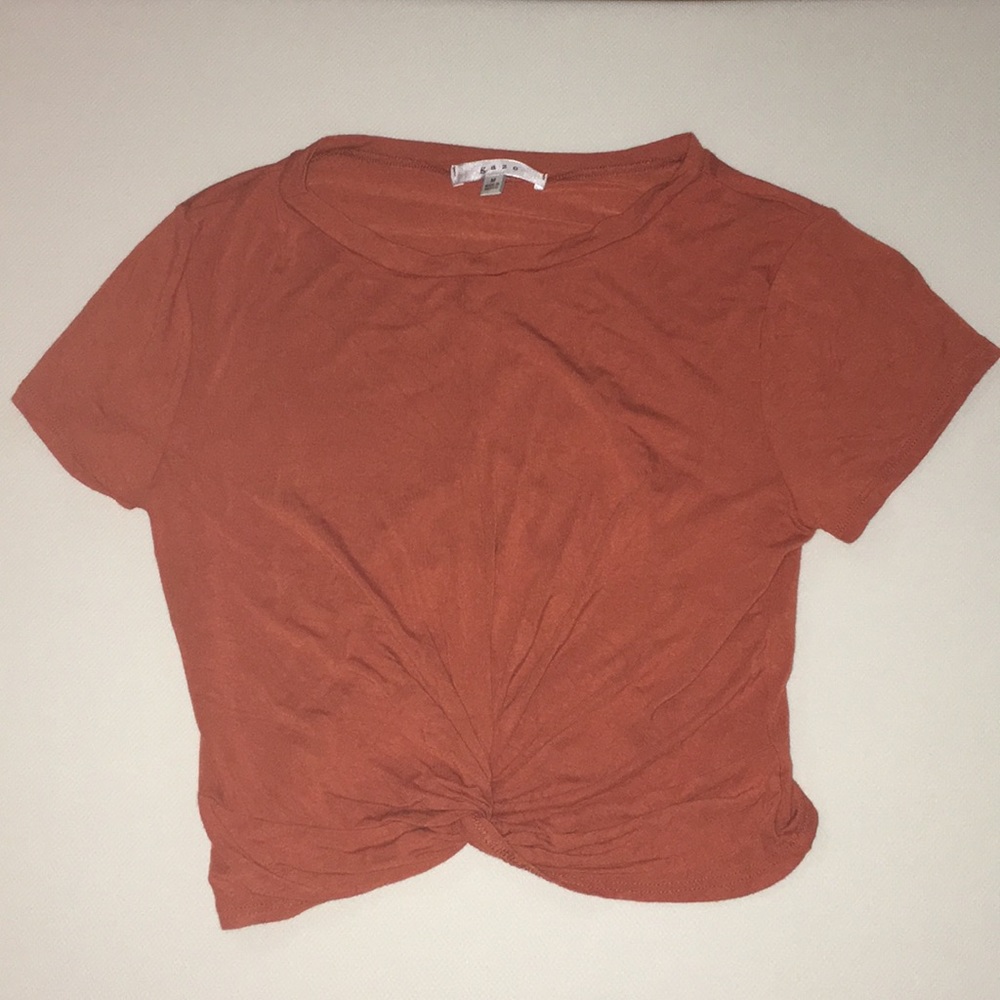Orange front knot t-shirt